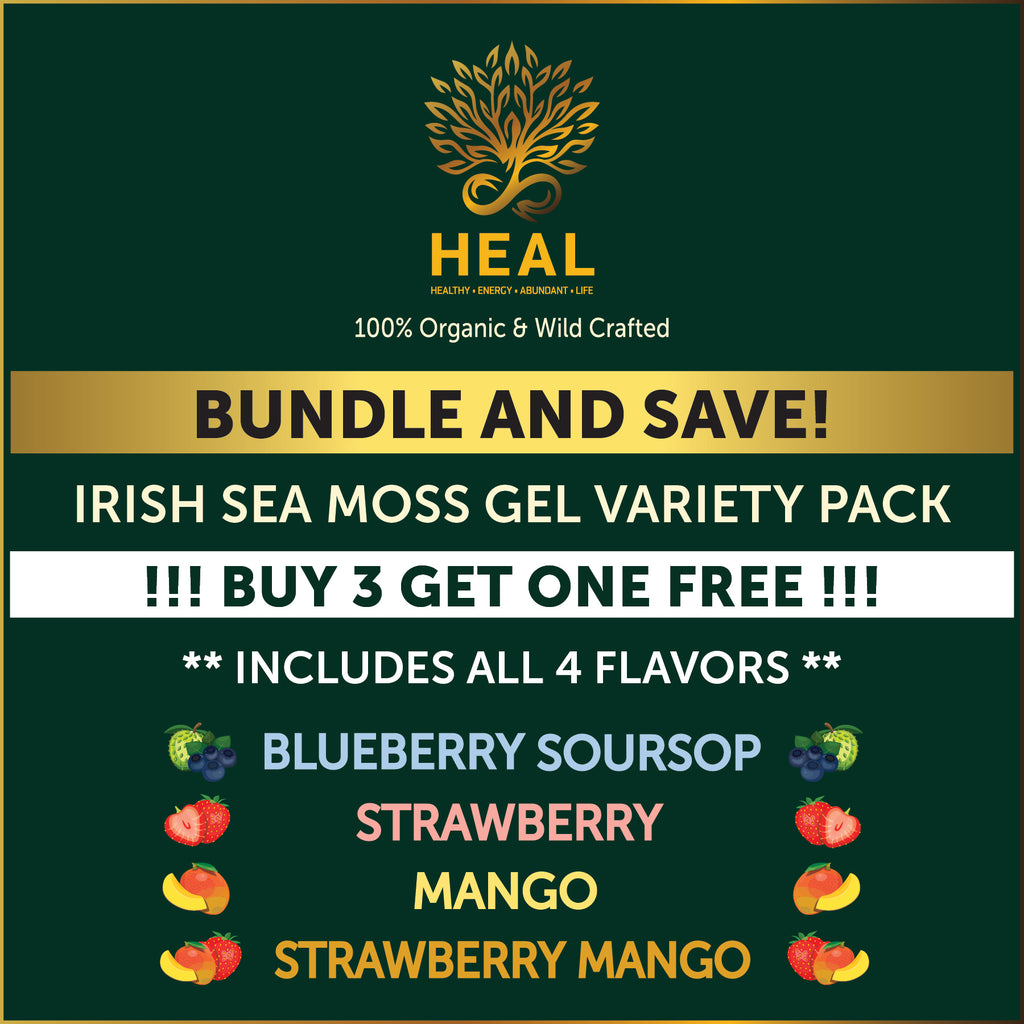 Buy 3 Get 1 Free Irish Sea Moss Gel 16oz Variety Pack